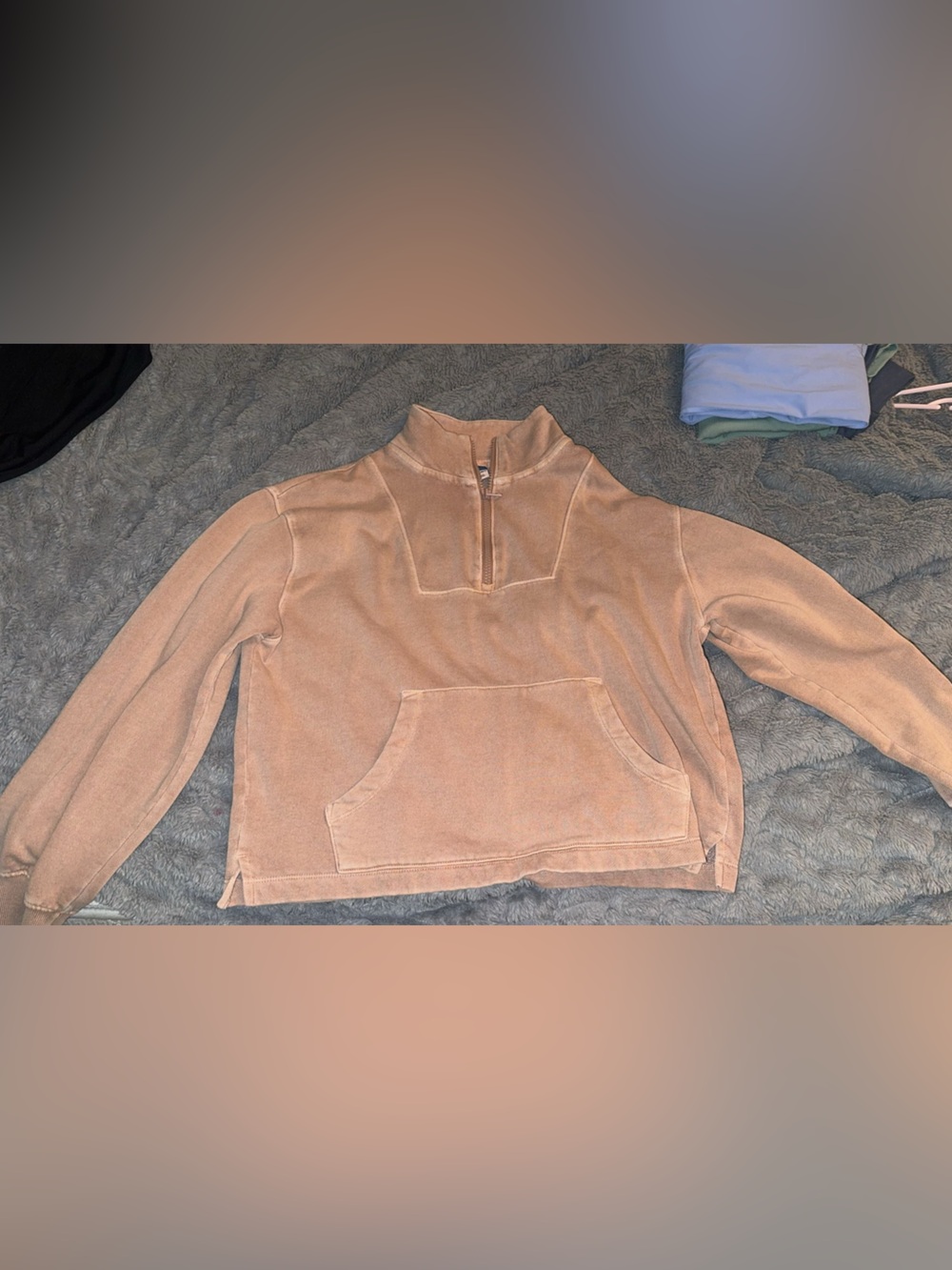 Old Navy Peach Half-Zip Pullover Sweatshirt